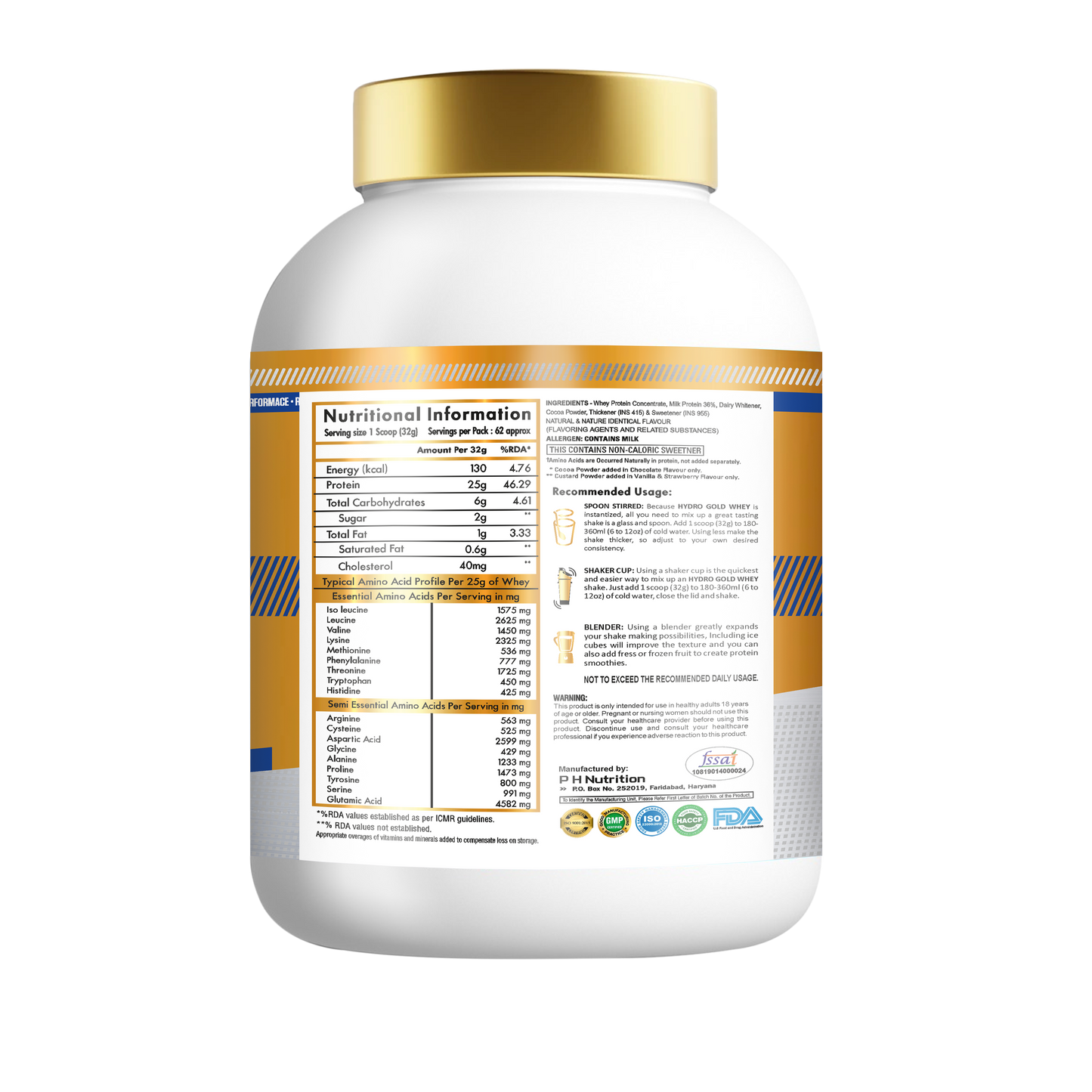 Gold Nutrition Hydro Gold Whey Protein 2Kg.