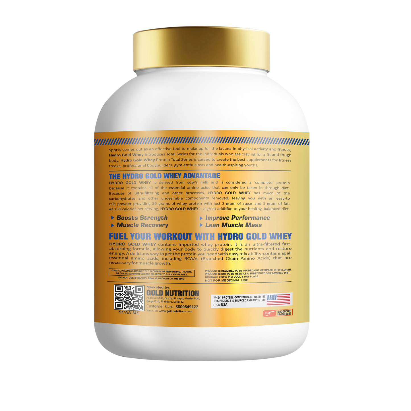 Gold Nutrition Hydro Gold Whey Protein 2Kg.